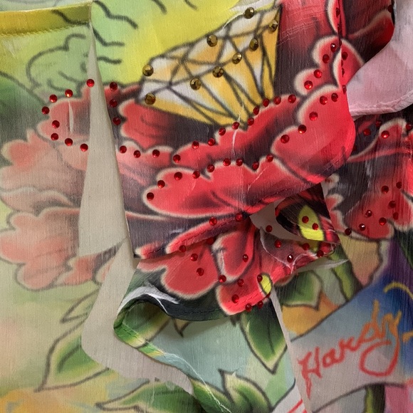 Ed Hardy Ruffled Blouse - Picture 6 of 13